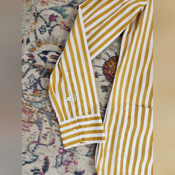 Max Mara Leisure "Gerald" Stripe Jacket Shirt Relaed Fit Fall Yellow, sz XS - Picture 5 of 16
